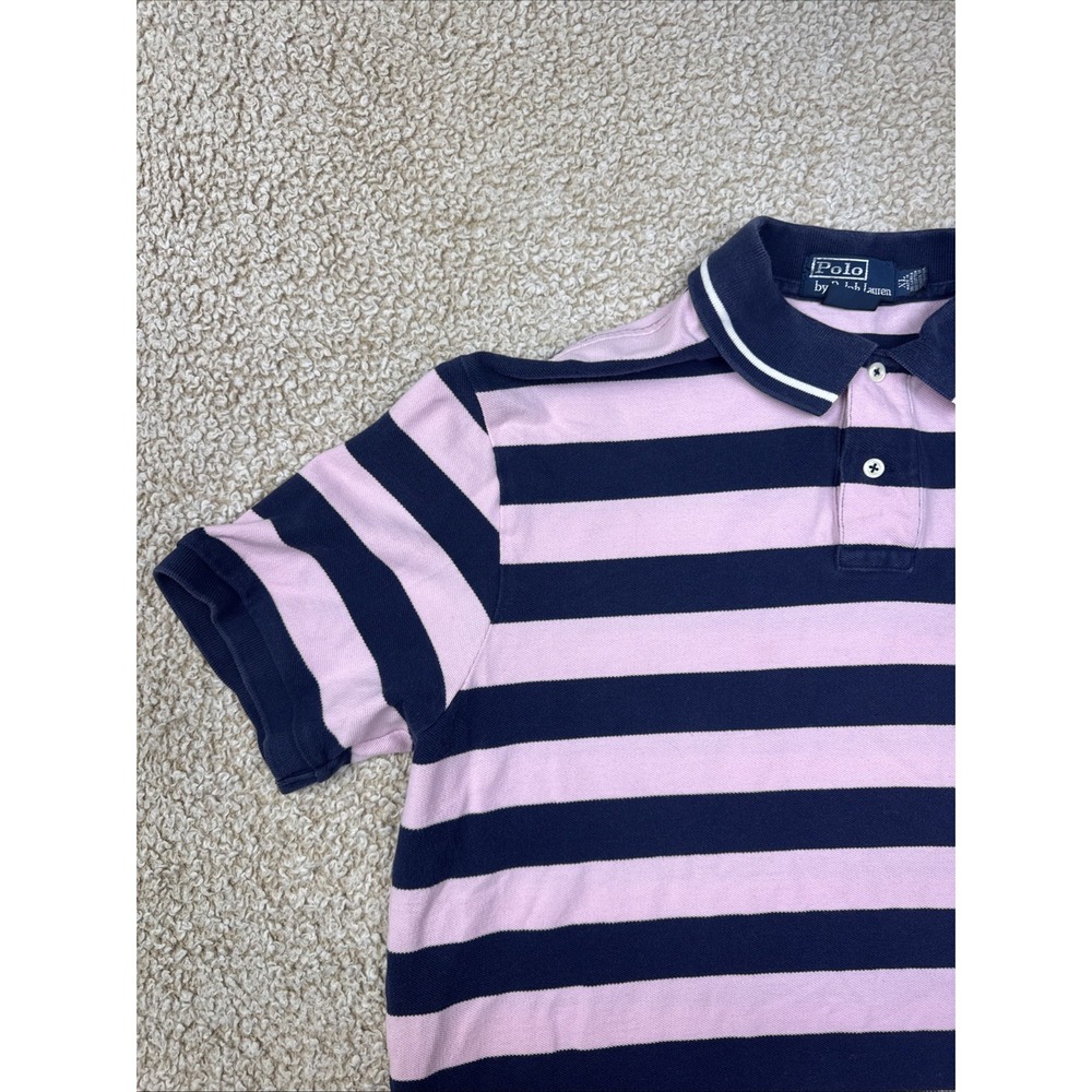 POLO RALPH LAUREN Yacht Club Blue Striped Polo Rugby Style Shirt Custom Fit XL - Picture 6 of 10